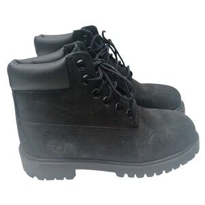 TIMBERLAND PREMIUM 6" WATERPROOF BOOT BLACK NUBUCK Youth 13 [12707] Boys